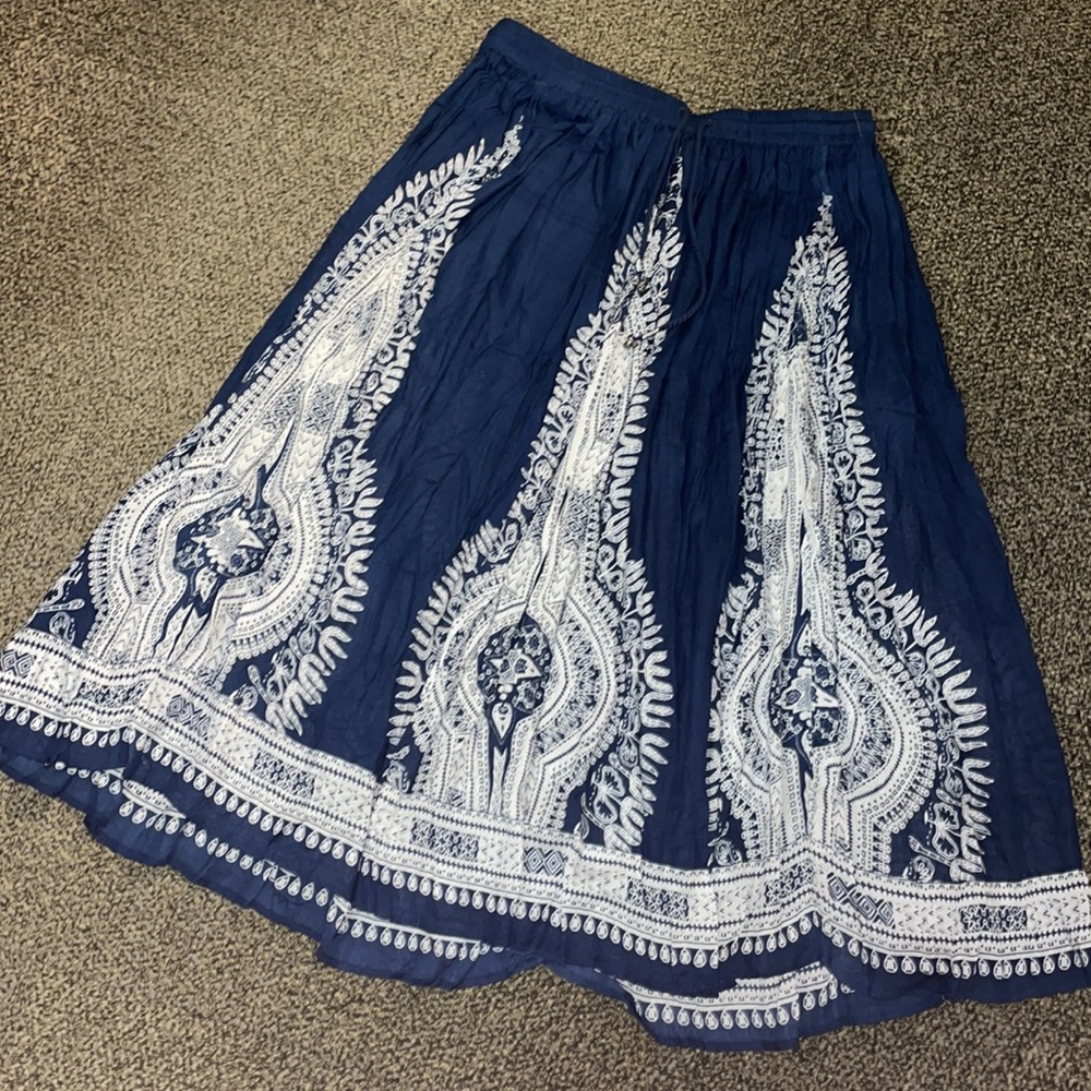 Blue Bohemian Philosophy Maxi Skirt